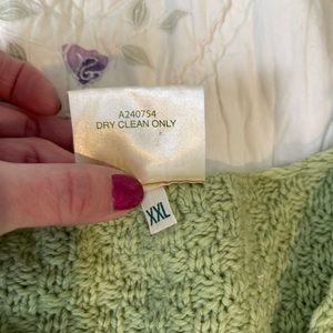 Moss green wool sweater from Ireland.